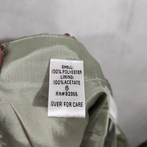 2 pc Bill Levkoff Green Sleeveless Formal Party Dress Gown Women Size 6 - Picture 8 of 9